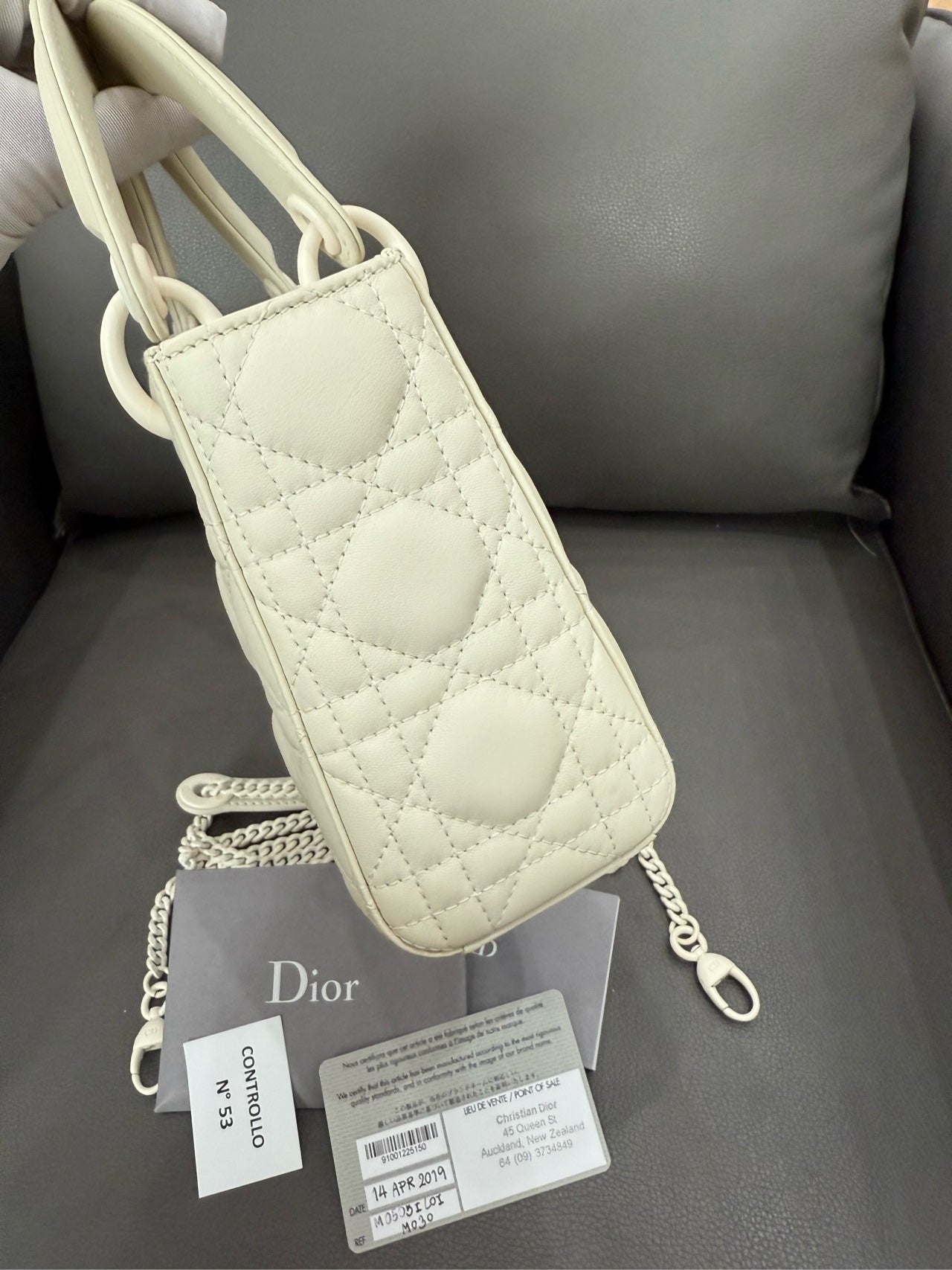 Dior - Lady Dior My ABCDior - Matte lambskin leather - White with White-tone Hardware - (Small)