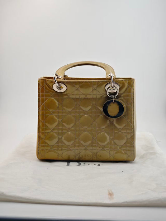 Dior - Lady Dior - Patent leather - Beige - (medium)