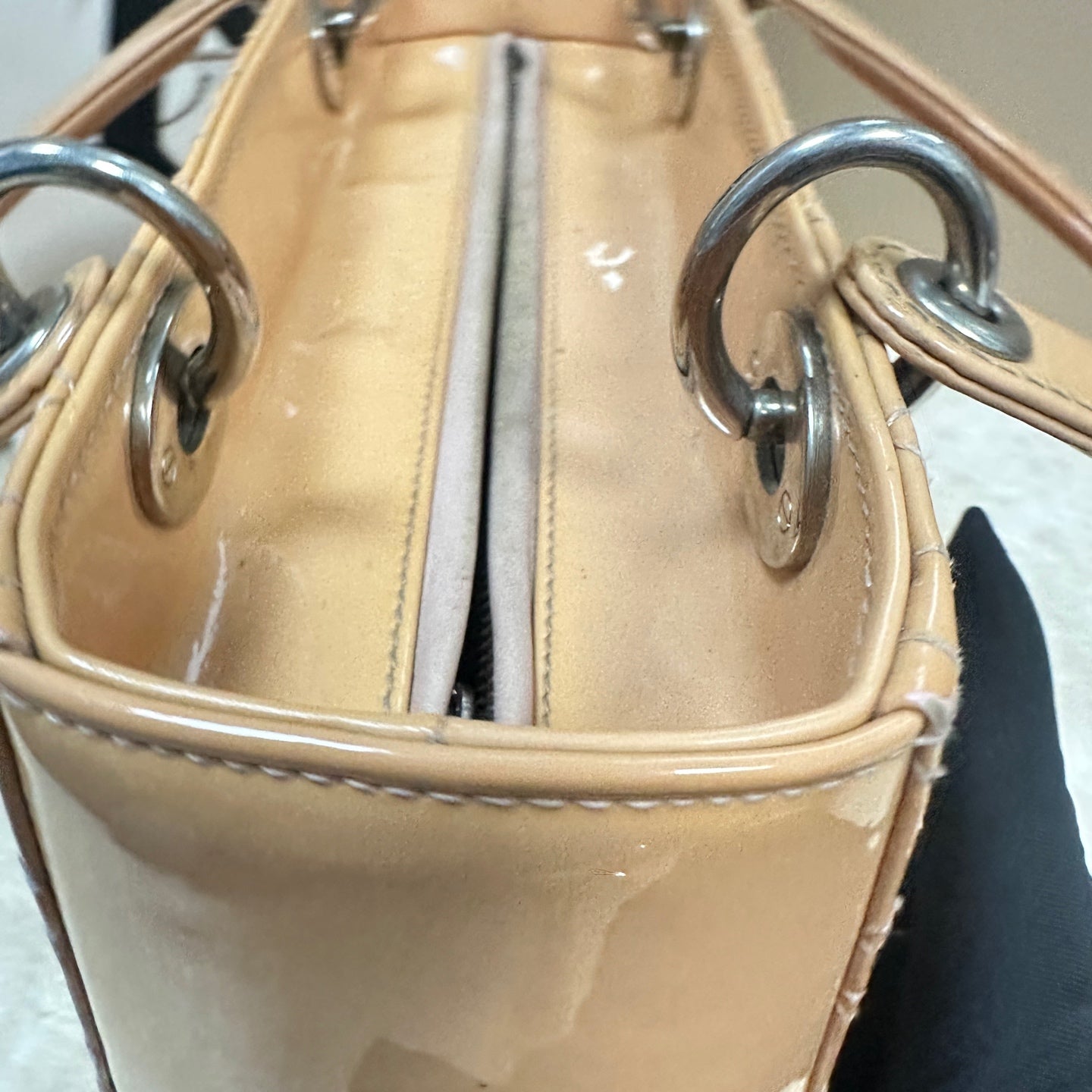 Dior - Lady Dior - Patent leather - Beige - (medium)
