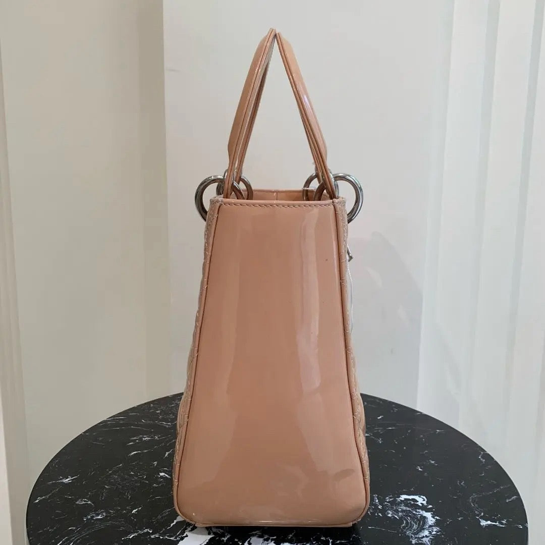 Dior - Lady Dior - Patent leather - Beige - (medium)