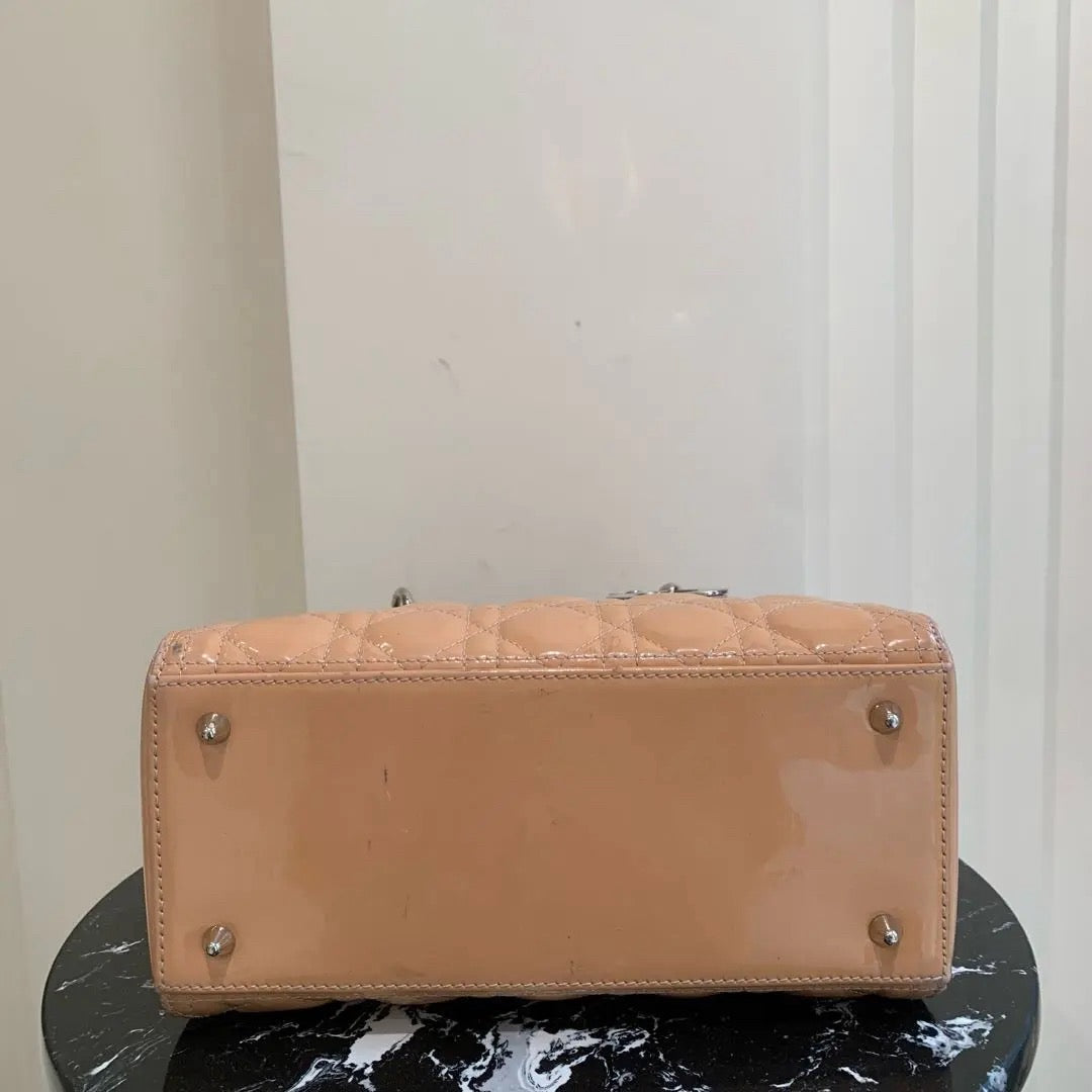 Dior - Lady Dior - Patent leather - Beige - (medium)