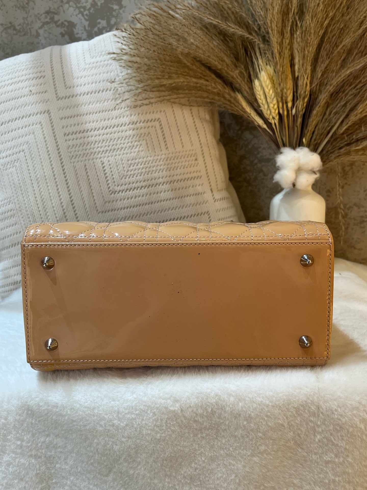 Dior - Lady Dior - Patent leather - Beige - (medium)