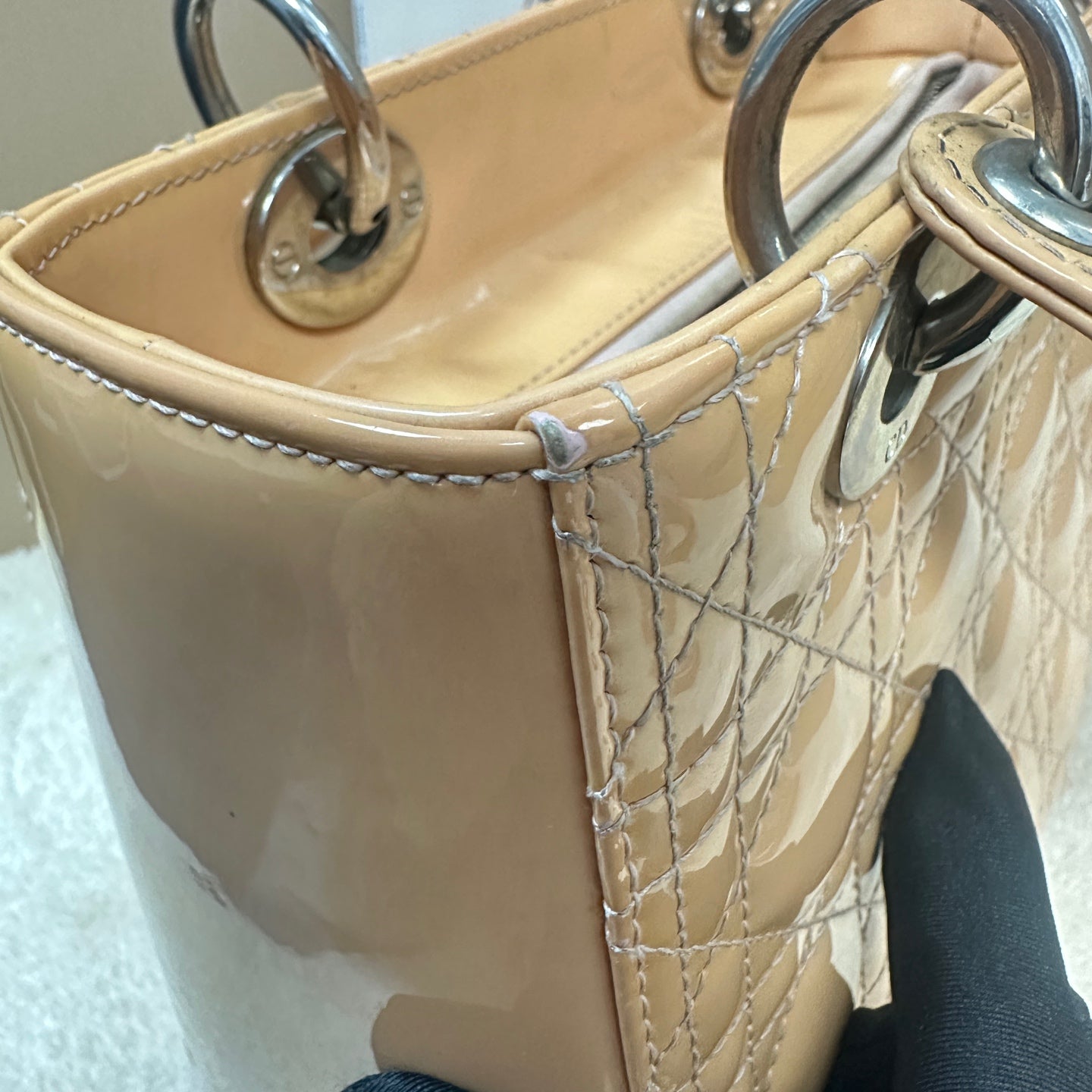 Dior - Lady Dior - Patent leather - Beige - (medium)