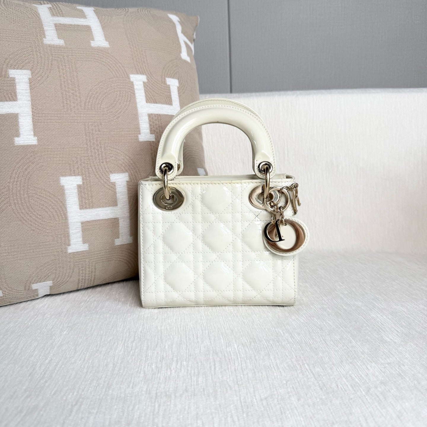 Dior - Lady Dior - Patent leather - Beige - (mini)