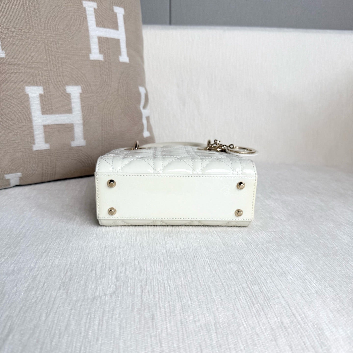 Dior - Lady Dior - Patent leather - Beige - (mini)