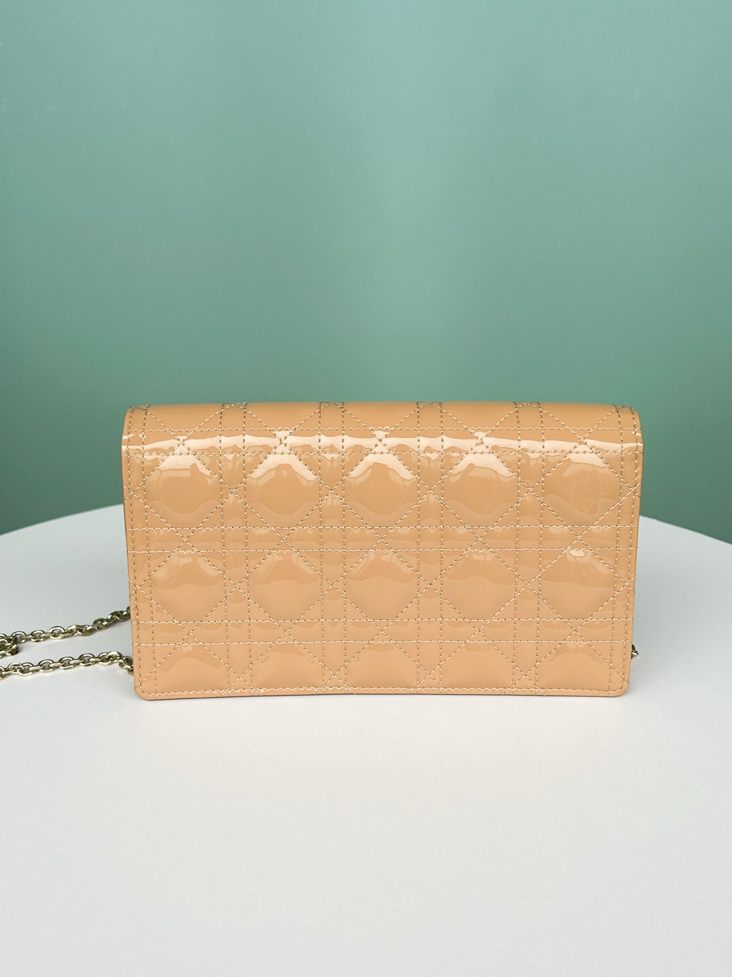 Dior - Lady Dior - Patent leather - Beige - (small)