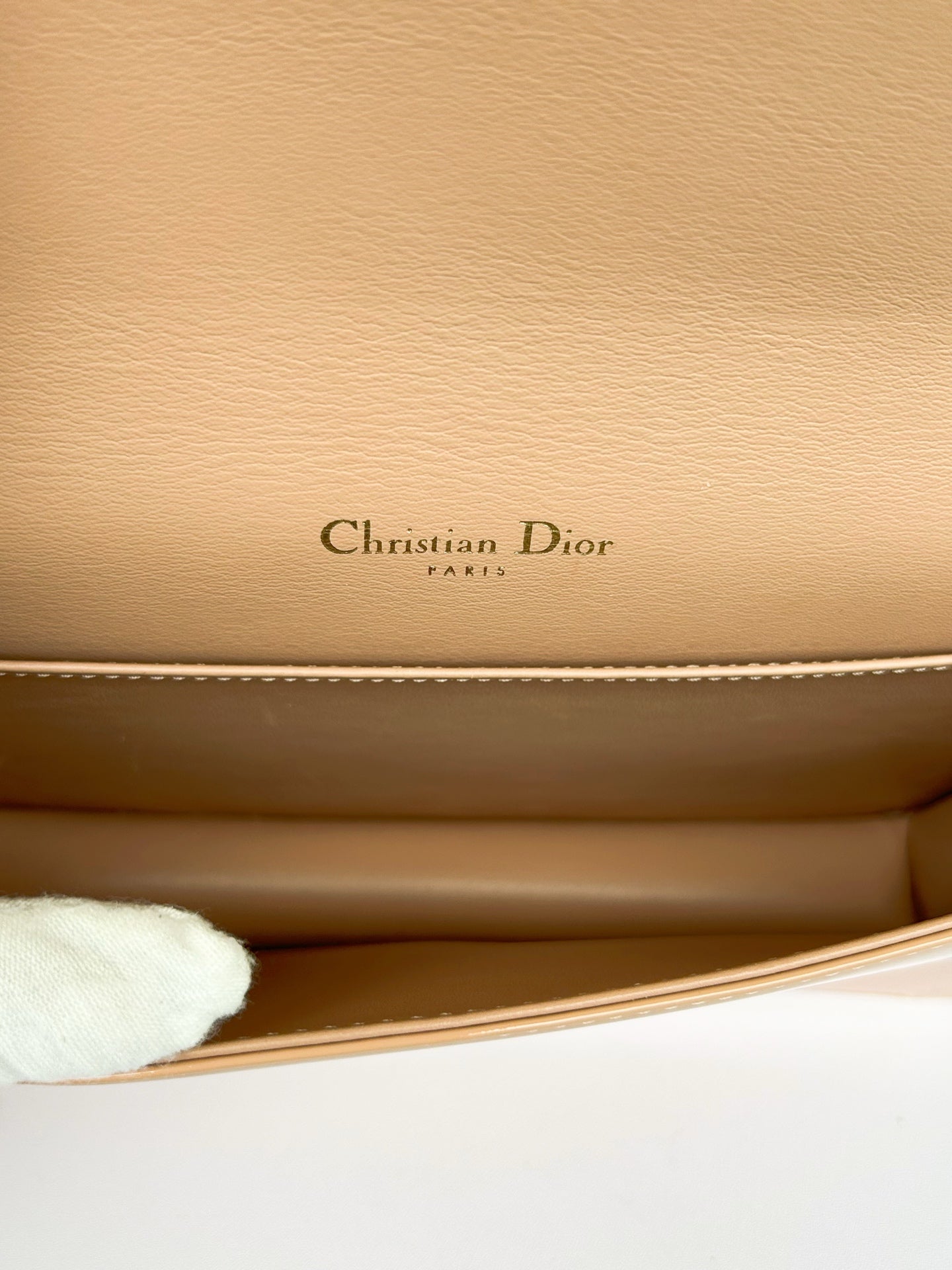 Dior - Lady Dior - Patent leather - Beige - (small)