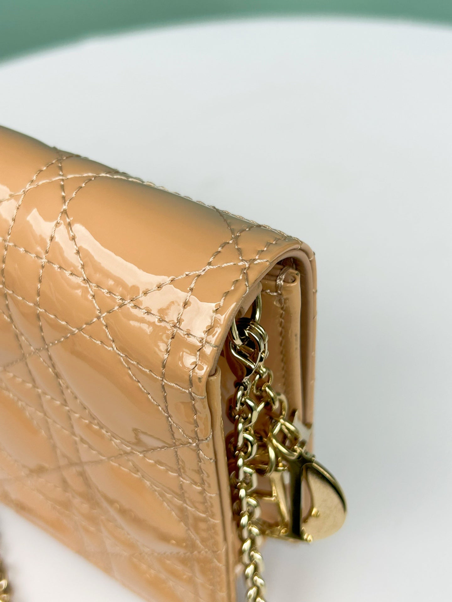 Dior - Lady Dior - Patent leather - Beige - (small)