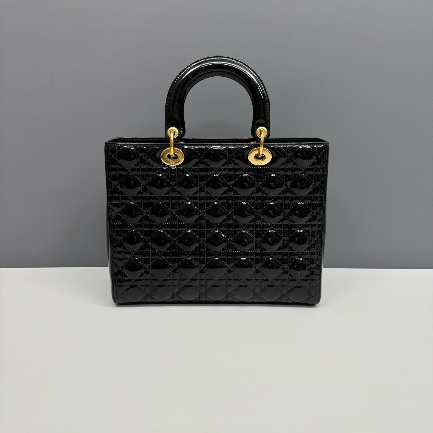 Dior - Lady Dior - Patent leather - Black - (Large)