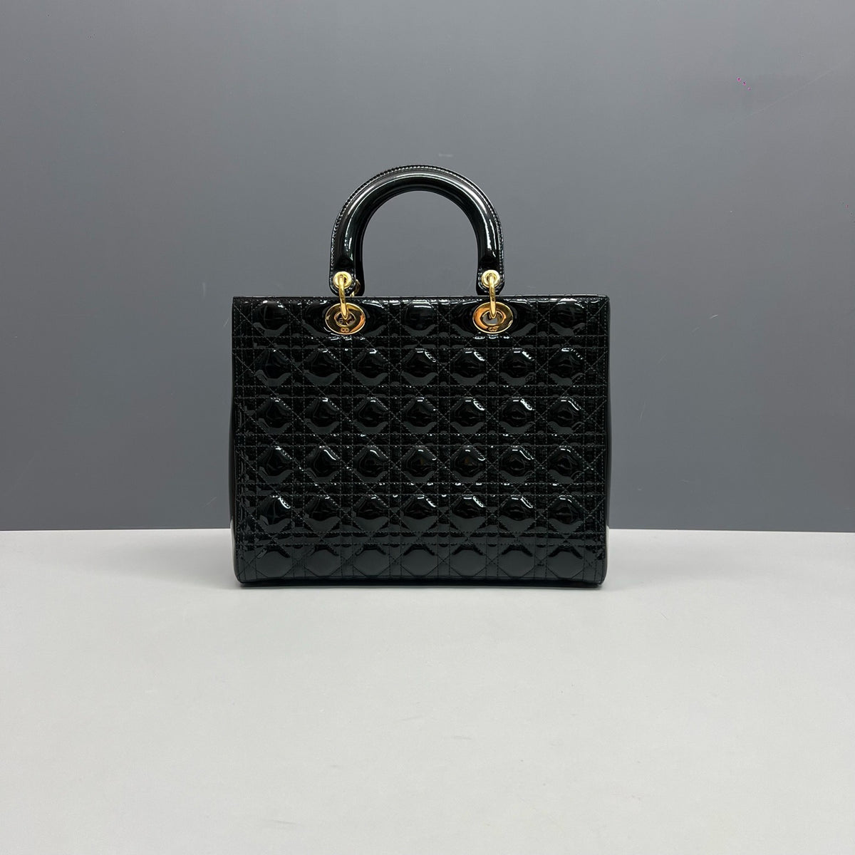 Dior - Lady Dior - Patent leather - Black - (Large)