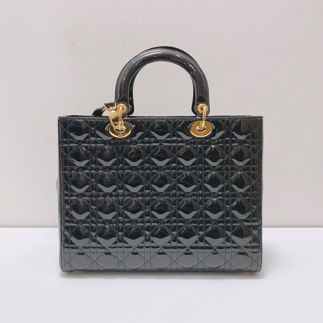 Dior - Lady Dior - Patent leather - Black - (large)