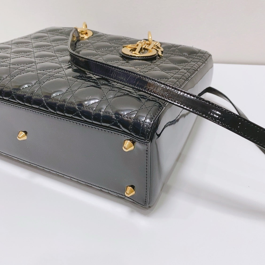 Dior - Lady Dior - Patent leather - Black - (large)