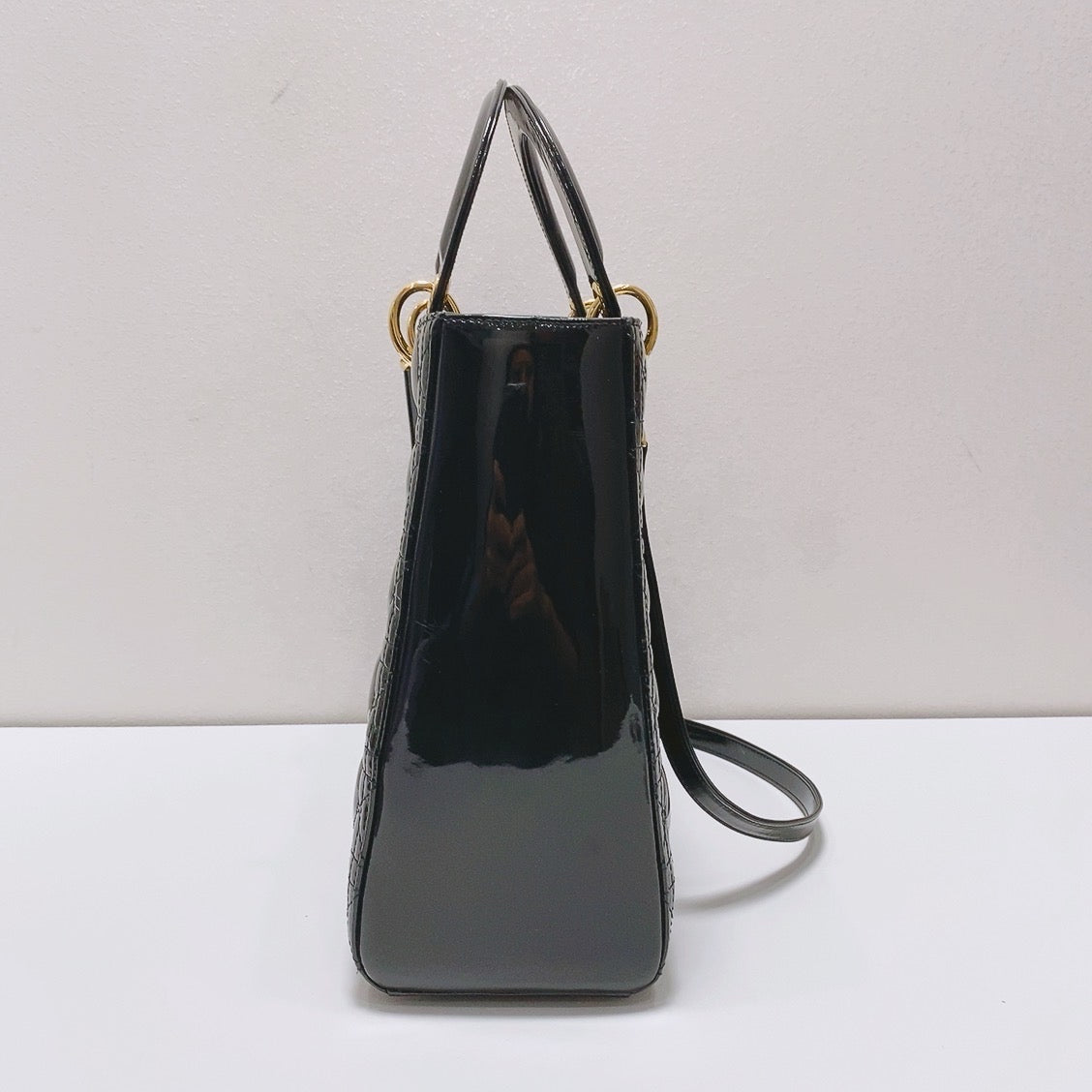 Dior - Lady Dior - Patent leather - Black - (large)