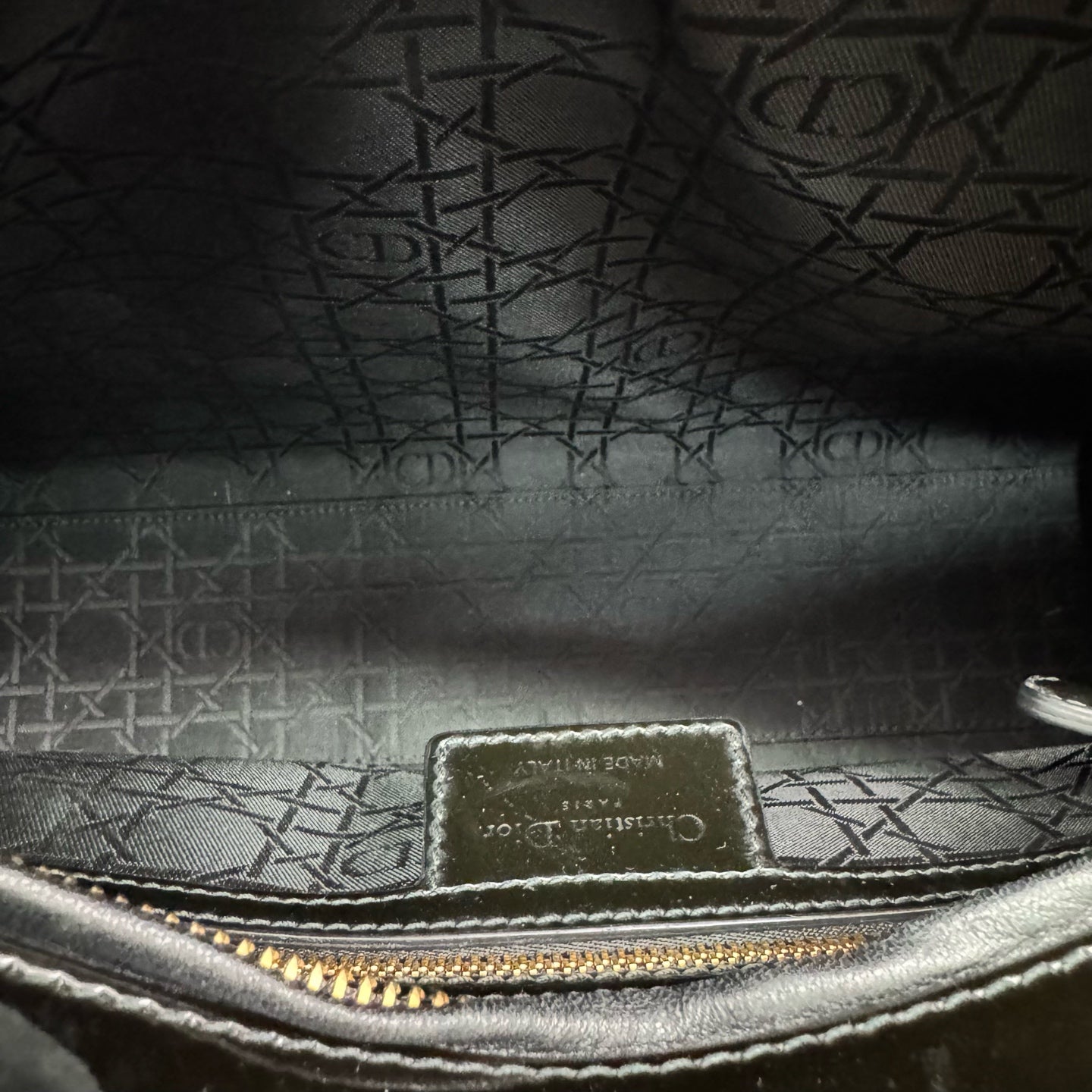 Dior - Lady Dior - Patent leather - Black - (Large)