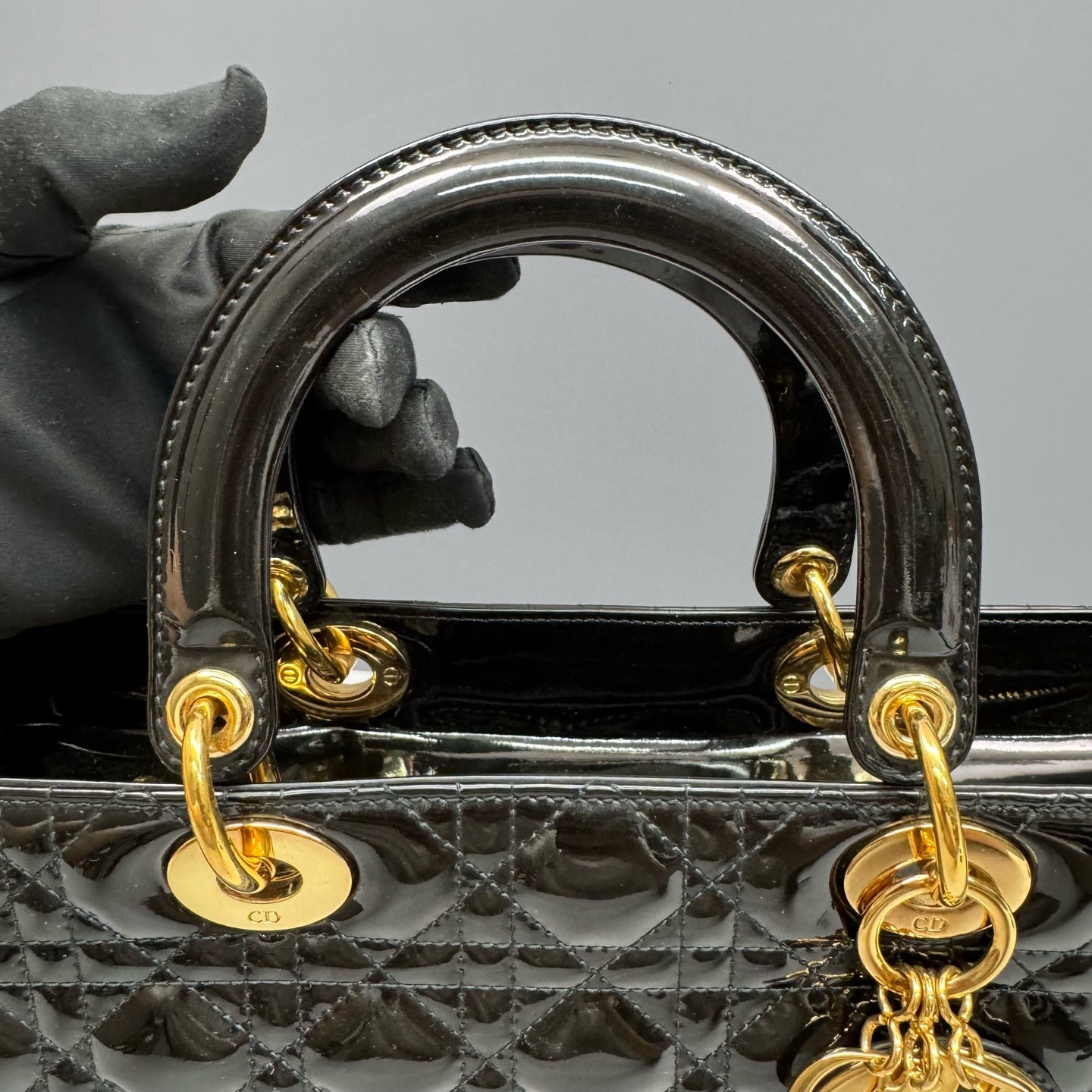 Dior - Lady Dior - Patent leather - Black - (Large)