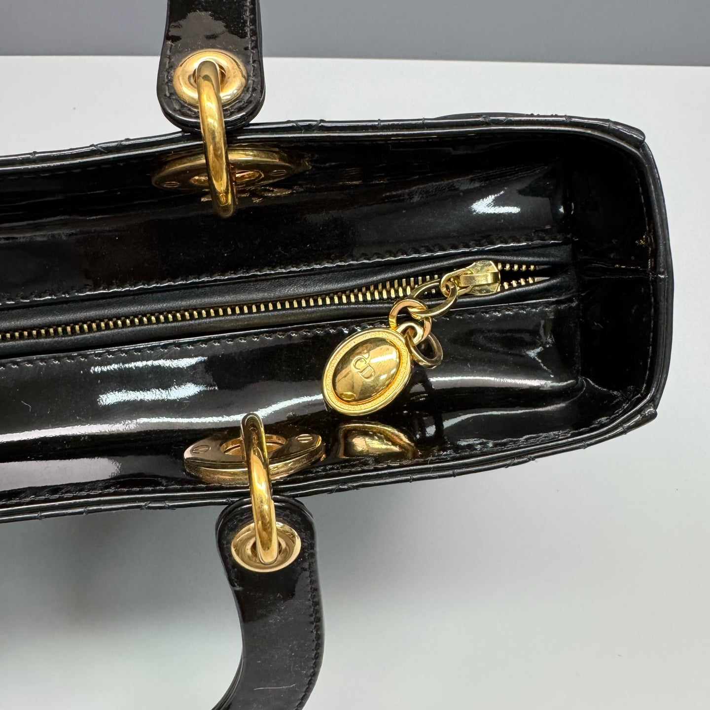 Dior - Lady Dior - Patent leather - Black - (Large)