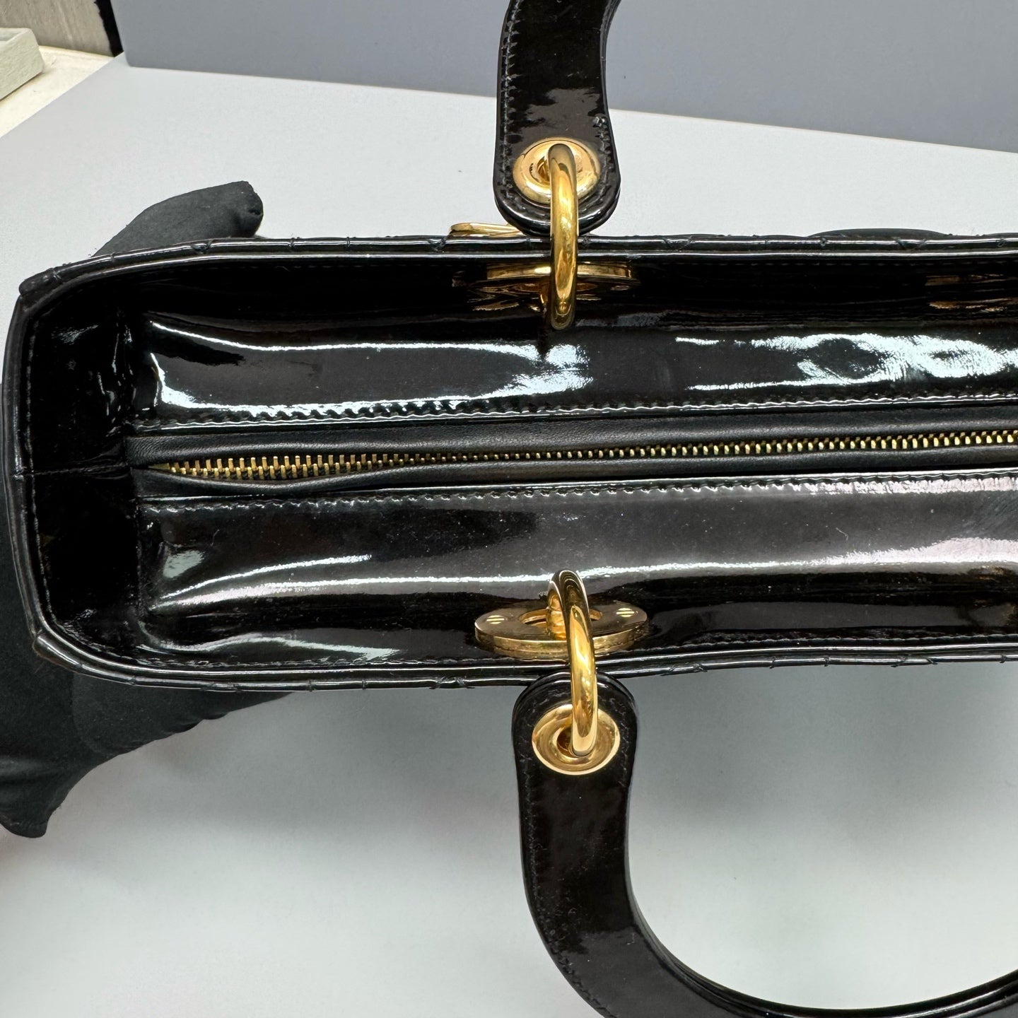 Dior - Lady Dior - Patent leather - Black - (Large)