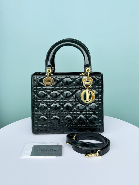 Dior - Lady Dior - Patent leather - Black - (medium)