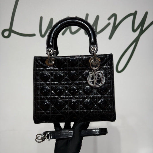 Dior - Lady Dior - Patent leather - Black - (medium)