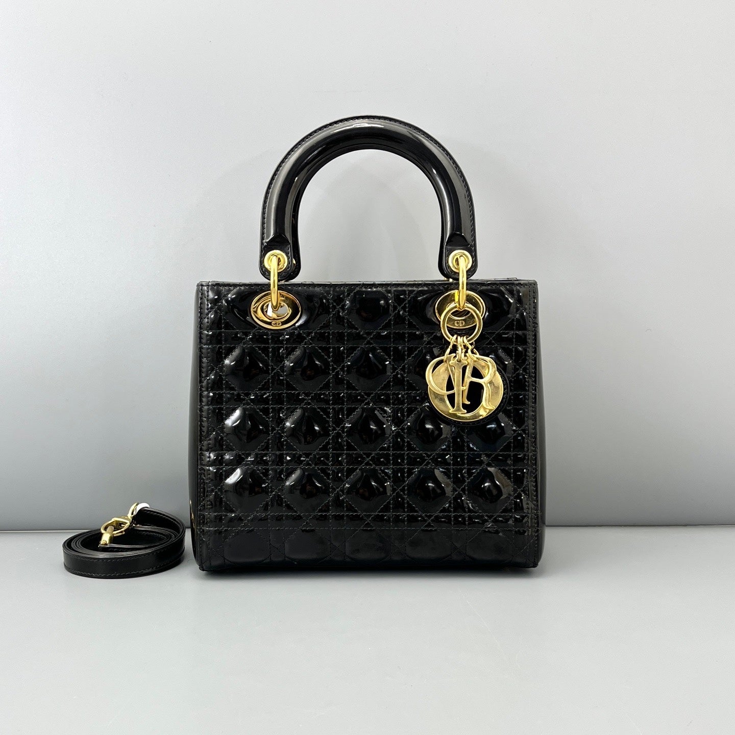 Dior - Lady Dior - Patent leather - Black - (medium)