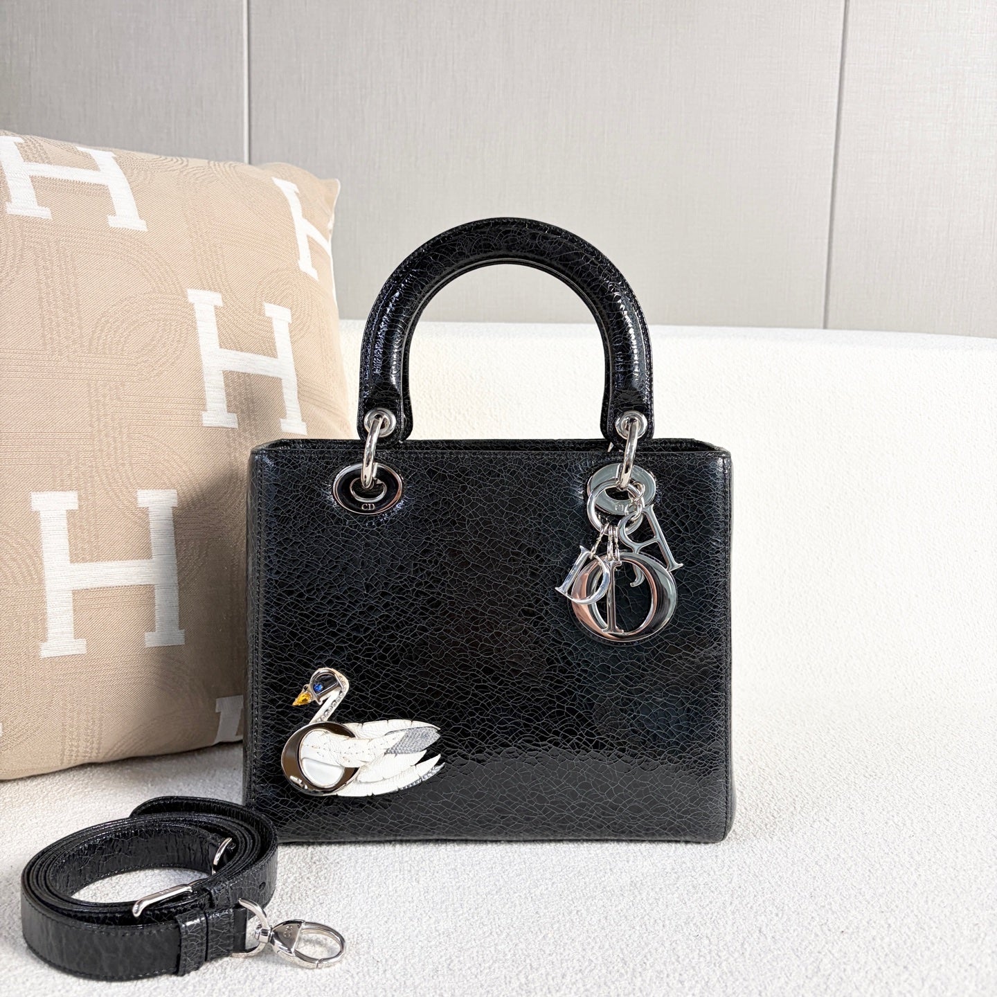 Dior - Lady Dior - Patent leather - Black - (Medium)