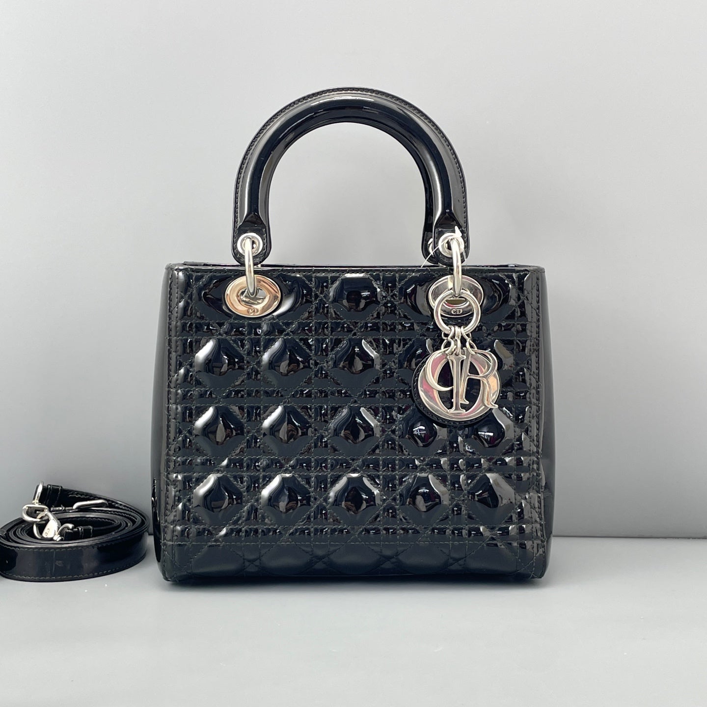 Dior - Lady Dior - Patent leather - Black - (medium)