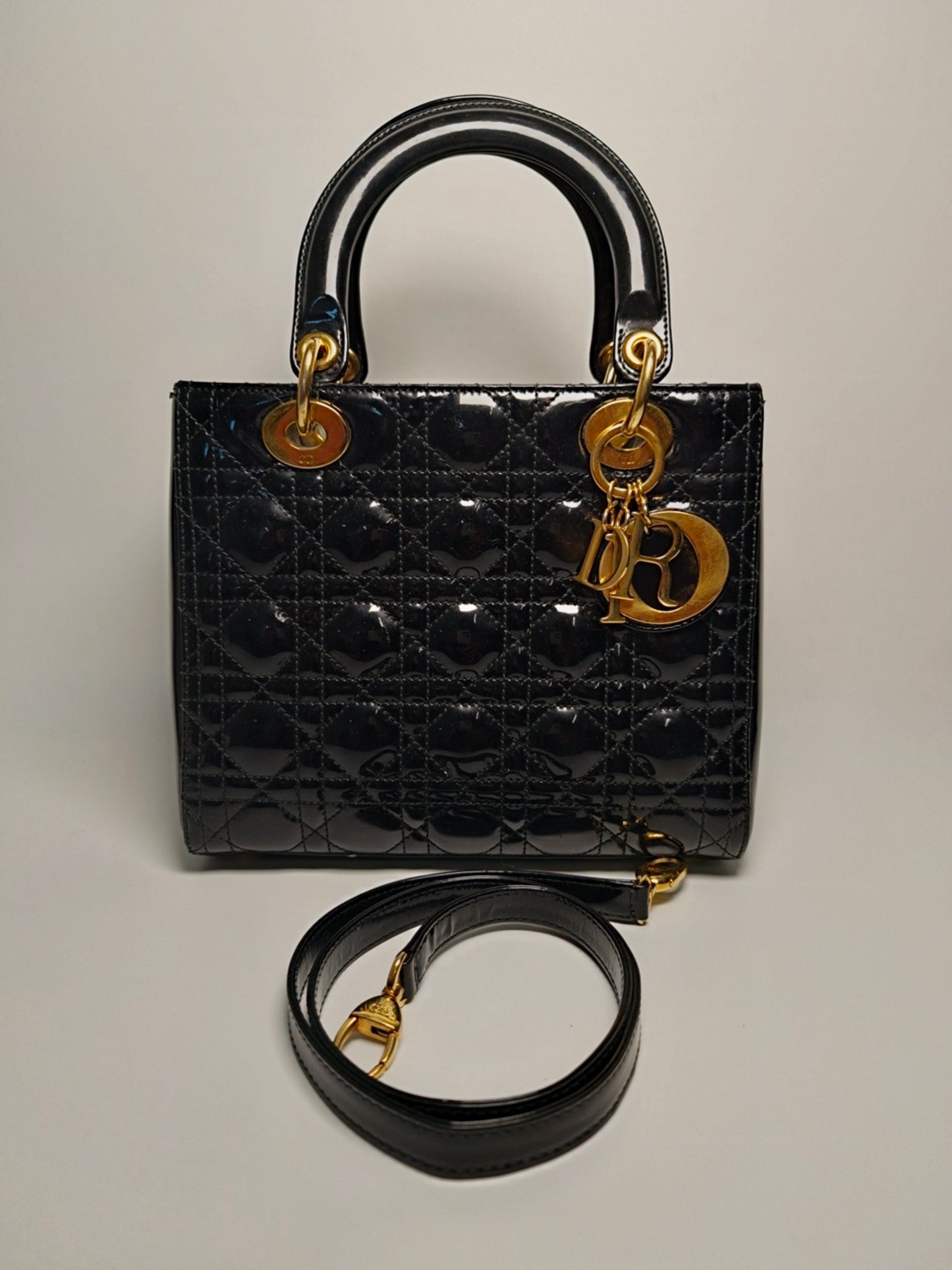 Dior - Lady Dior - Patent leather - Black - (medium)