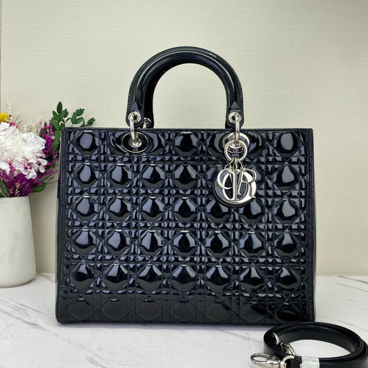 Dior - Lady Dior - Patent leather - Black - (medium)