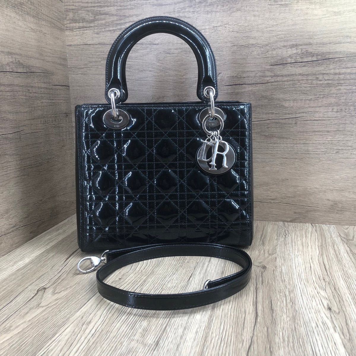Dior - Lady Dior - Patent leather - Black - (medium)