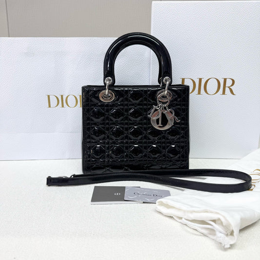 Dior - Lady Dior - Patent leather - Black - (medium)