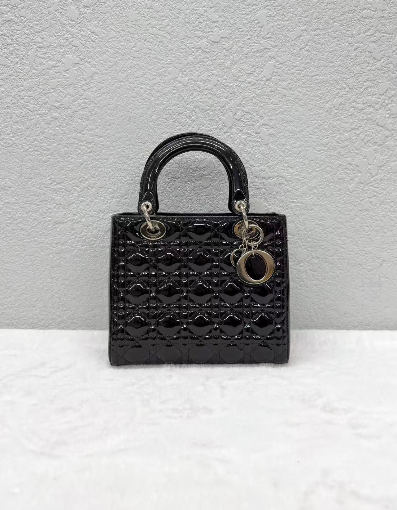 Dior - Lady Dior - Patent leather - Black - (Medium)