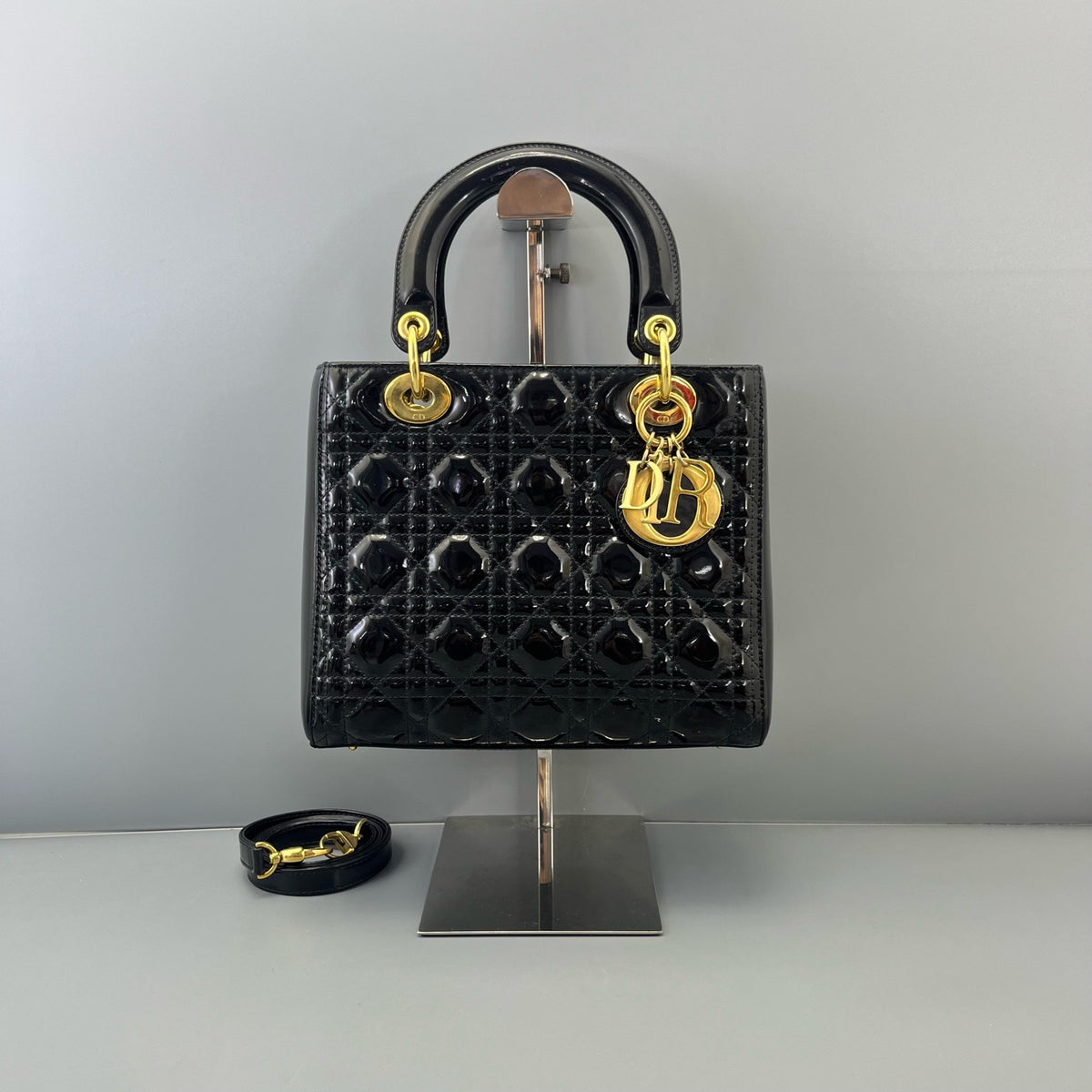 Dior - Lady Dior - Patent leather - Black - (medium)