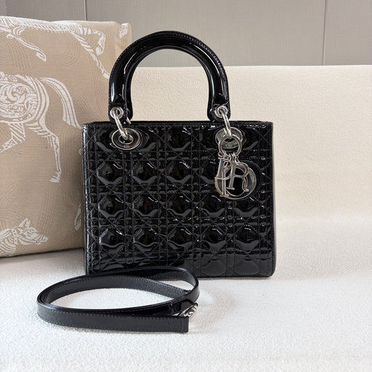 Dior - Lady Dior - Patent leather - Black - (medium)