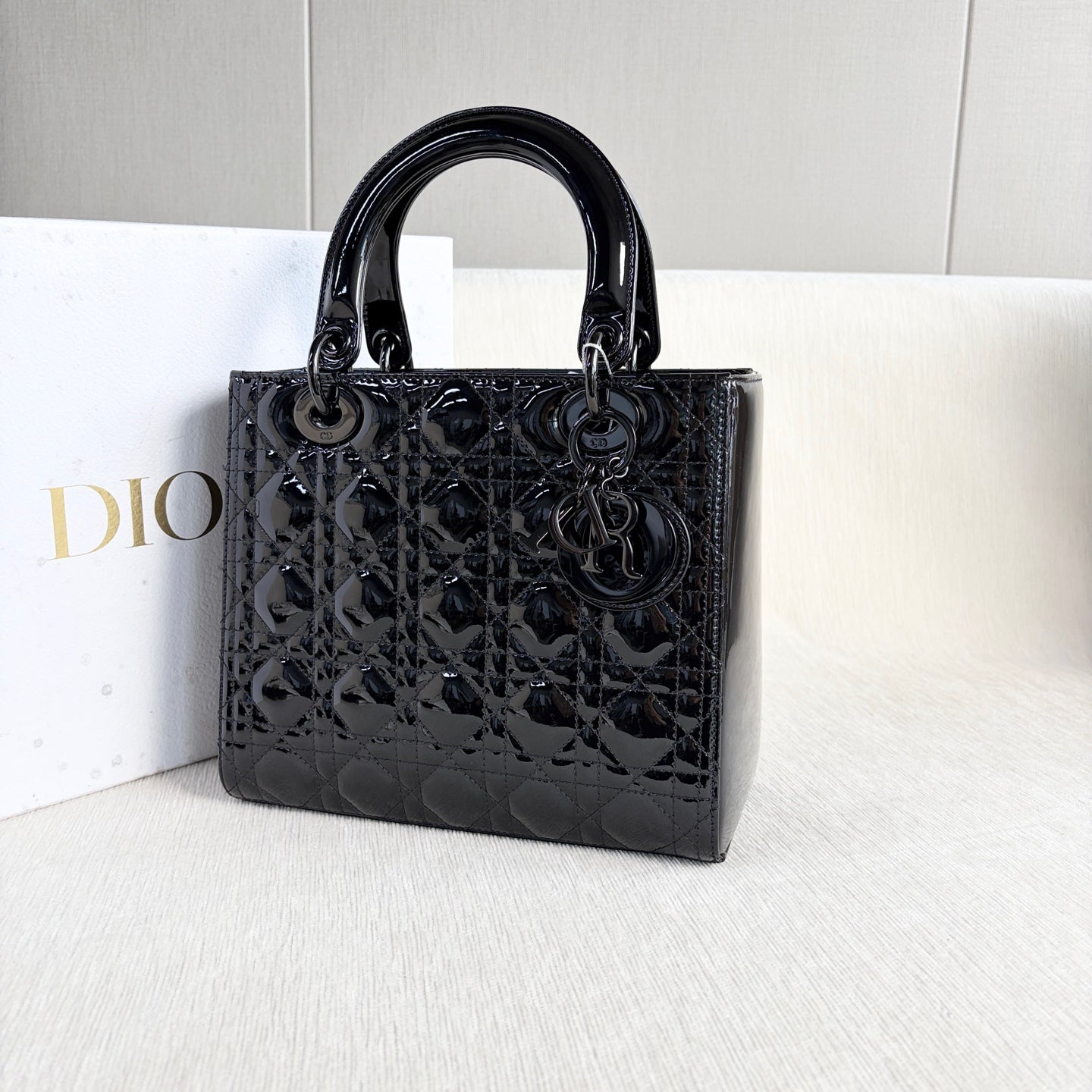 Dior - Lady Dior - Patent leather - Black - (medium)