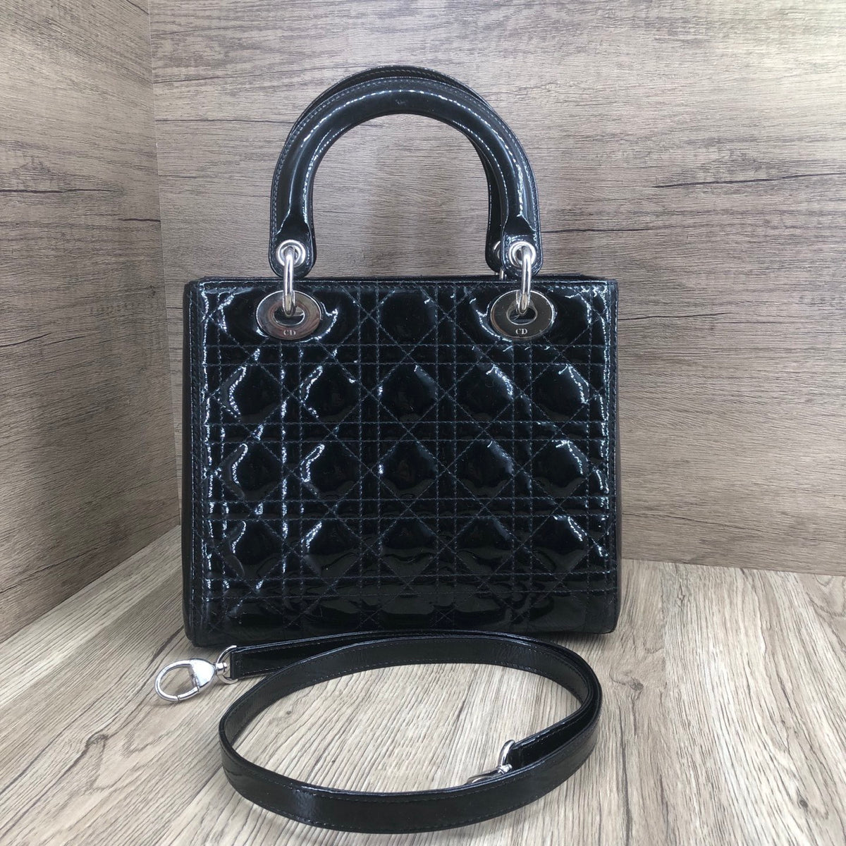 Dior - Lady Dior - Patent leather - Black - (medium)