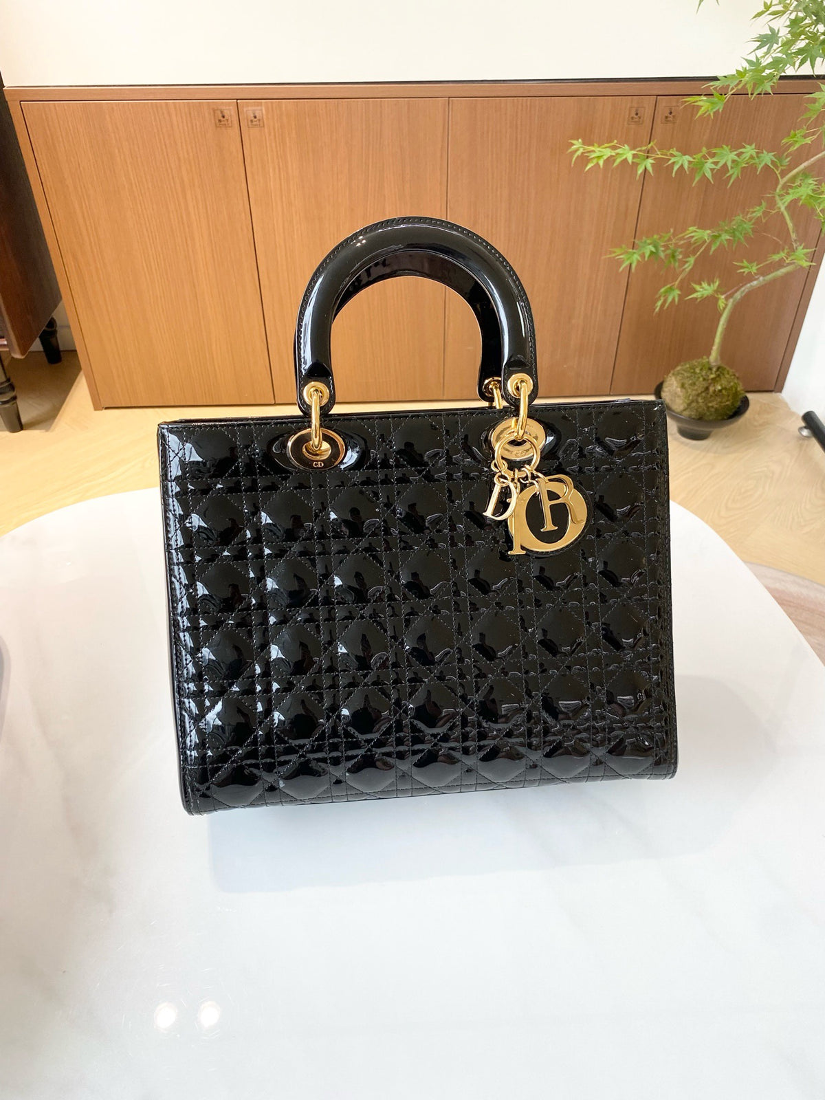 Dior - Lady Dior - Patent leather - Black - (medium)