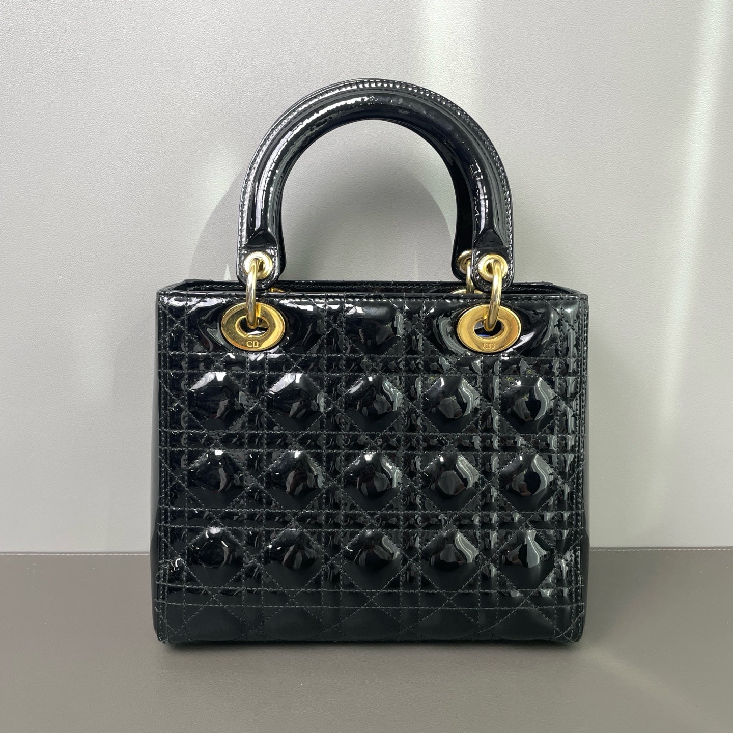 Dior - Lady Dior - Patent leather - Black - (medium)