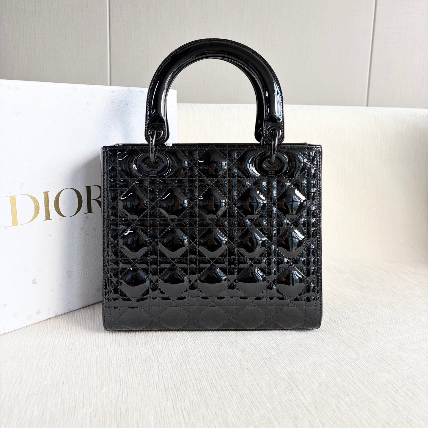Dior - Lady Dior - Patent leather - Black - (medium)