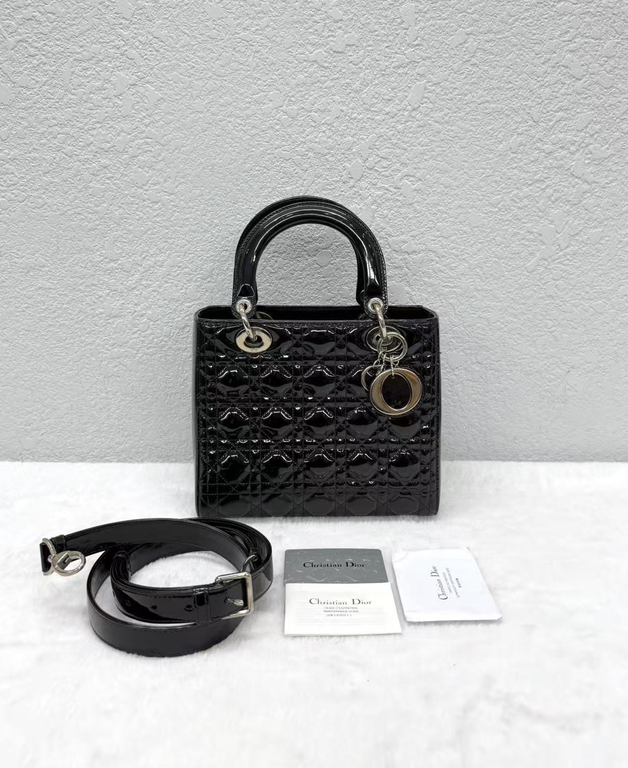 Dior - Lady Dior - Patent leather - Black - (Medium)