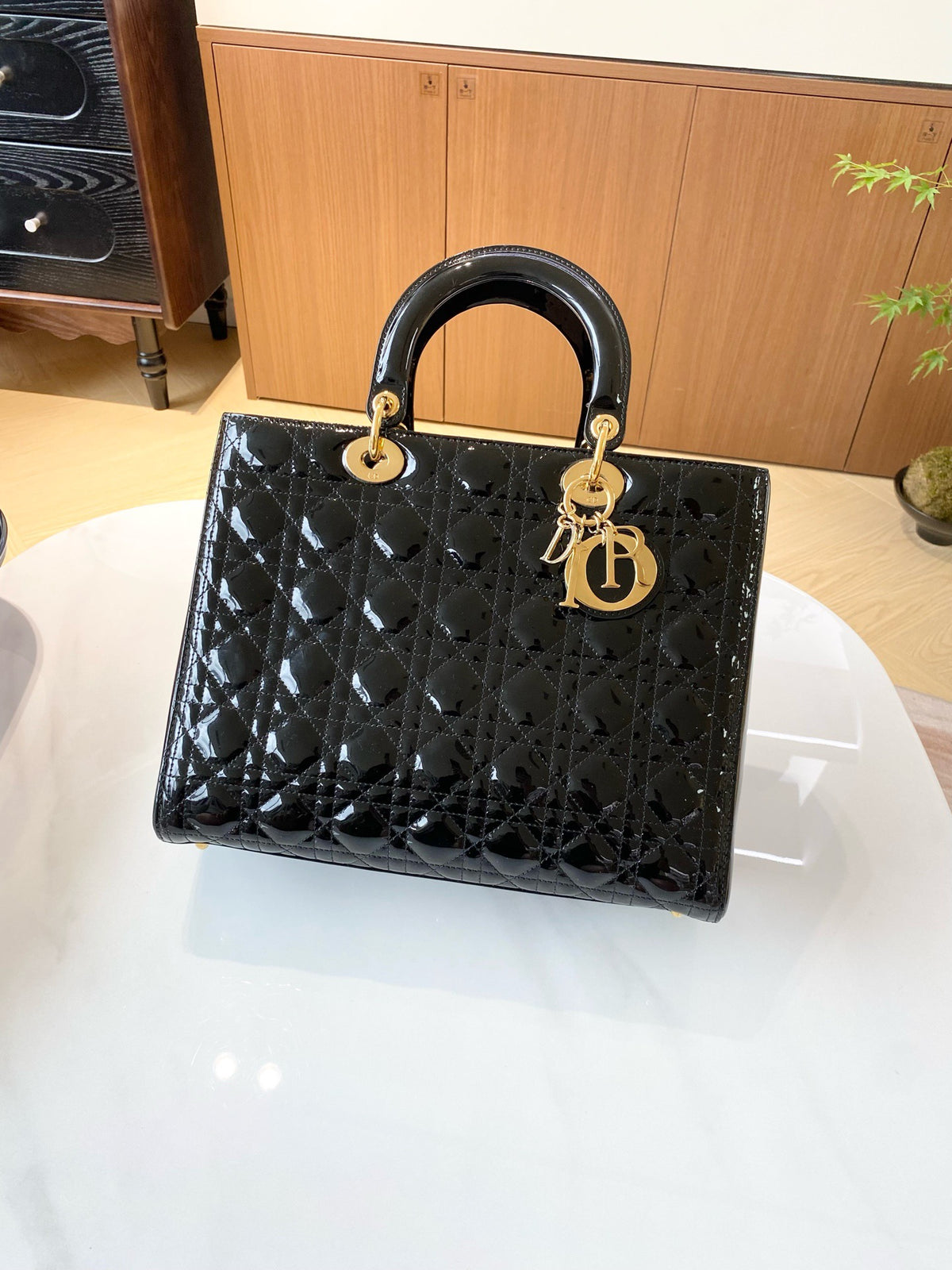 Dior - Lady Dior - Patent leather - Black - (medium)