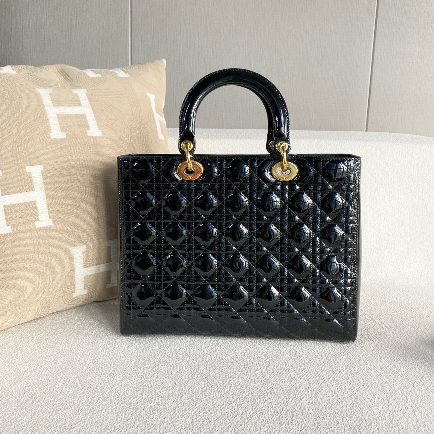 Dior - Lady Dior - Patent leather - Black - (medium)