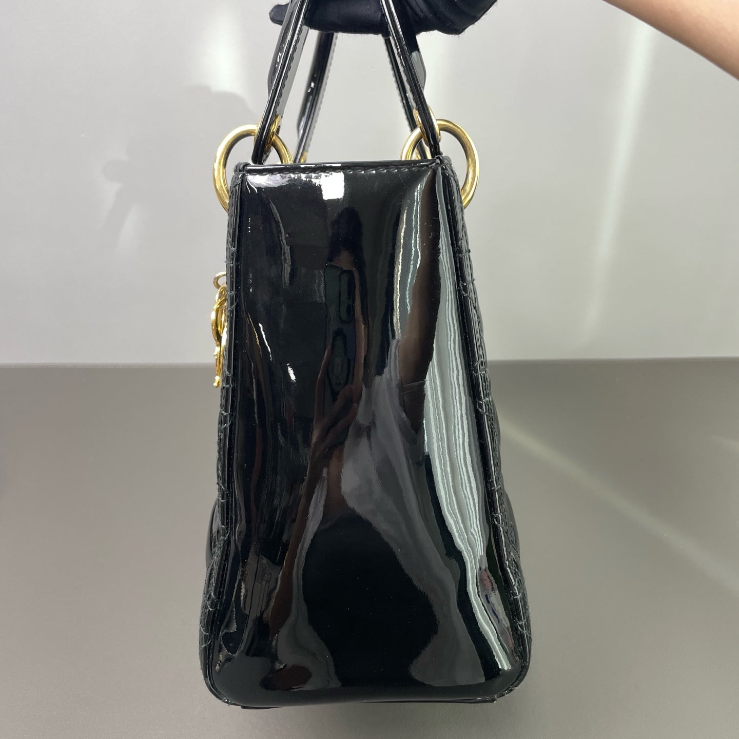 Dior - Lady Dior - Patent leather - Black - (medium)
