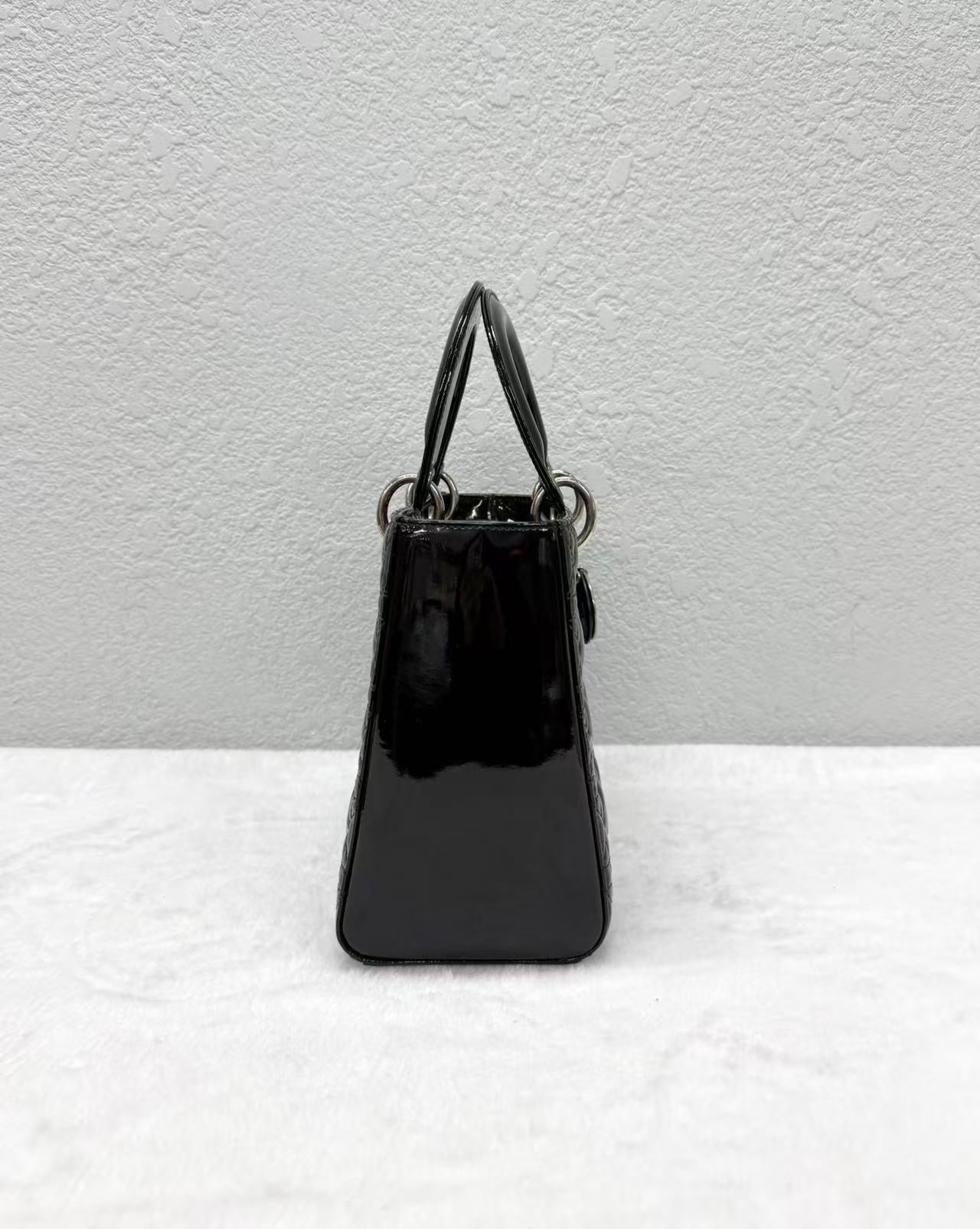 Dior - Lady Dior - Patent leather - Black - (Medium)