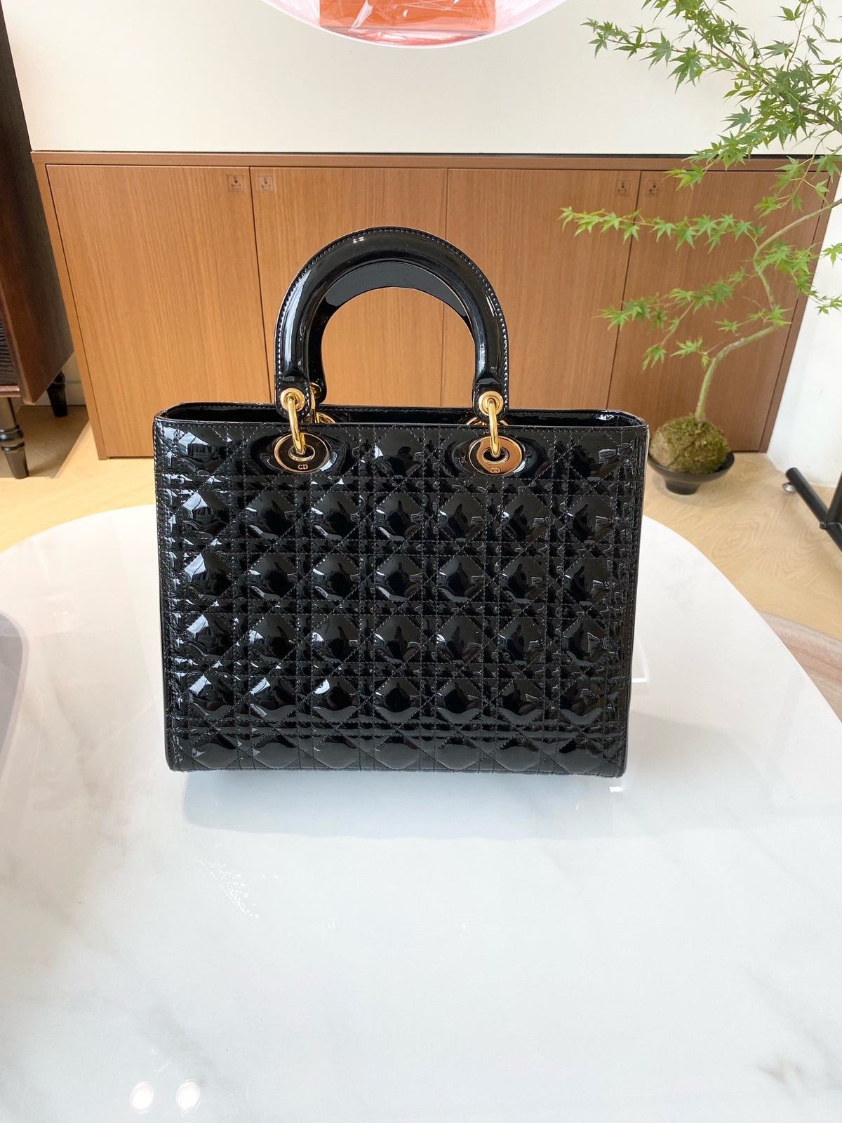 Dior - Lady Dior - Patent leather - Black - (medium)