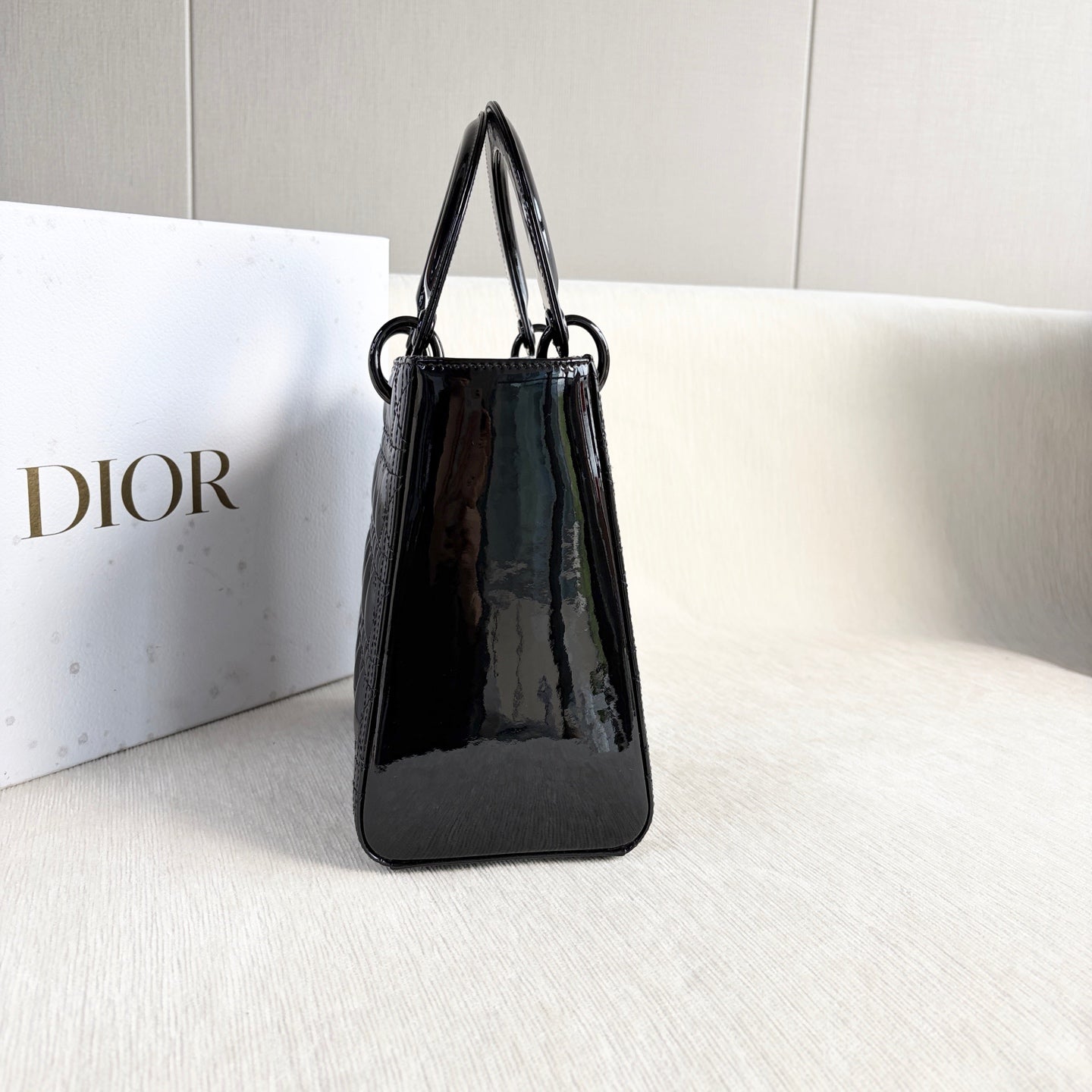 Dior - Lady Dior - Patent leather - Black - (medium)