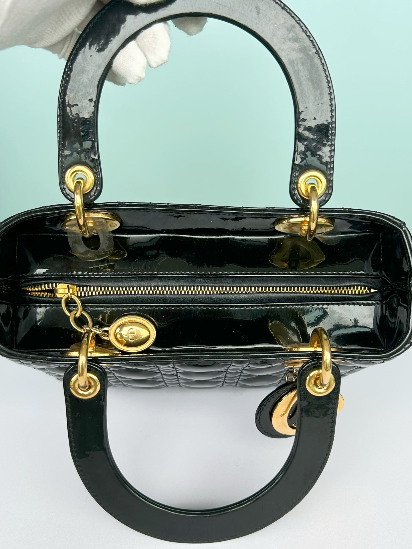 Dior - Lady Dior - Patent leather - Black - (medium)
