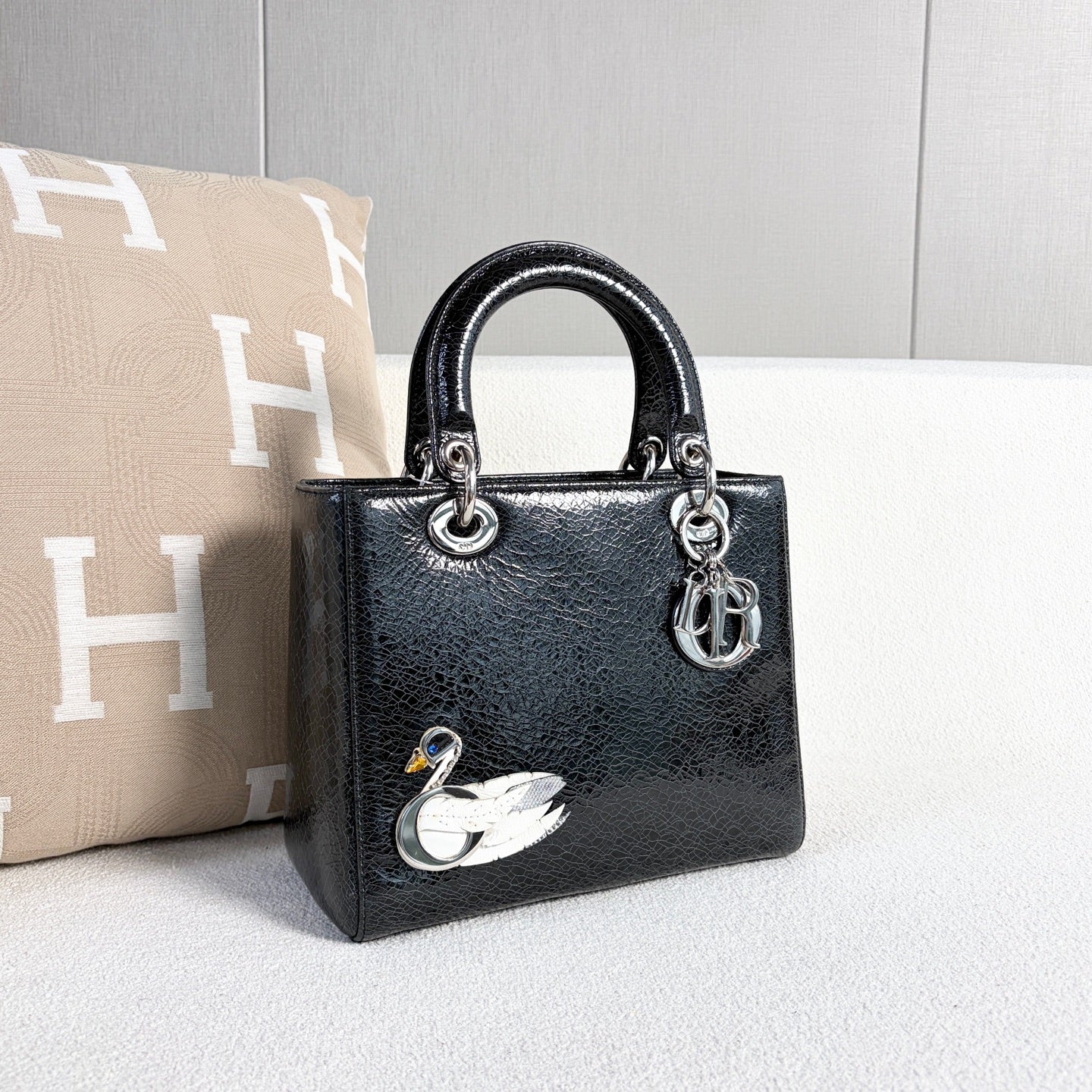 Dior - Lady Dior - Patent leather - Black - (Medium)