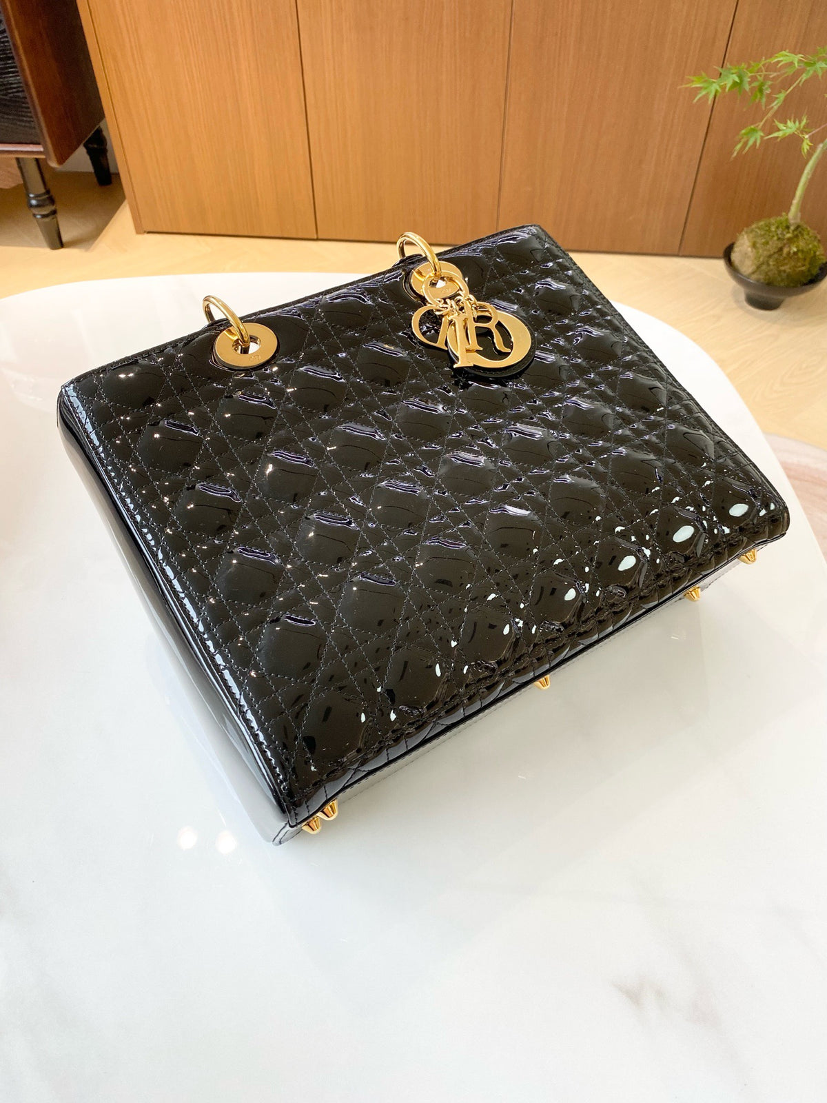 Dior - Lady Dior - Patent leather - Black - (medium)