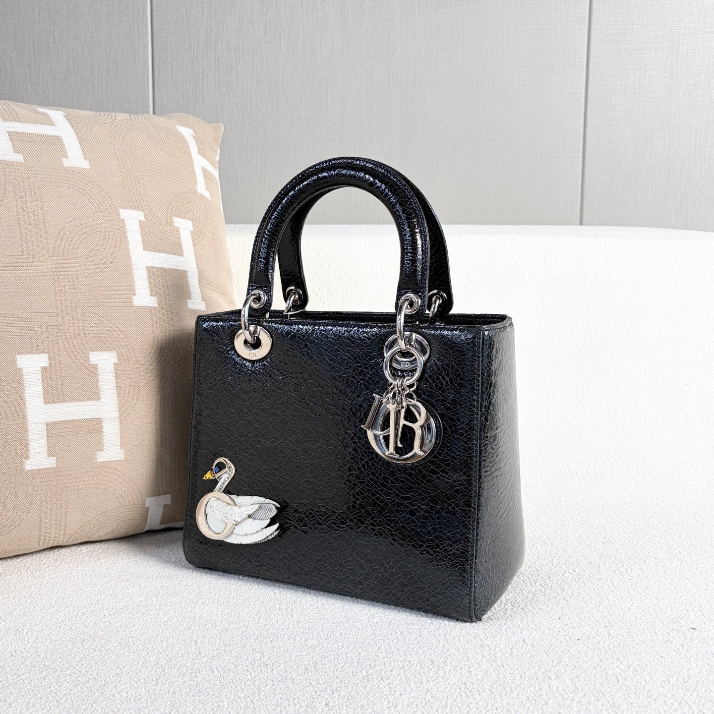Dior - Lady Dior - Patent leather - Black - (Medium)