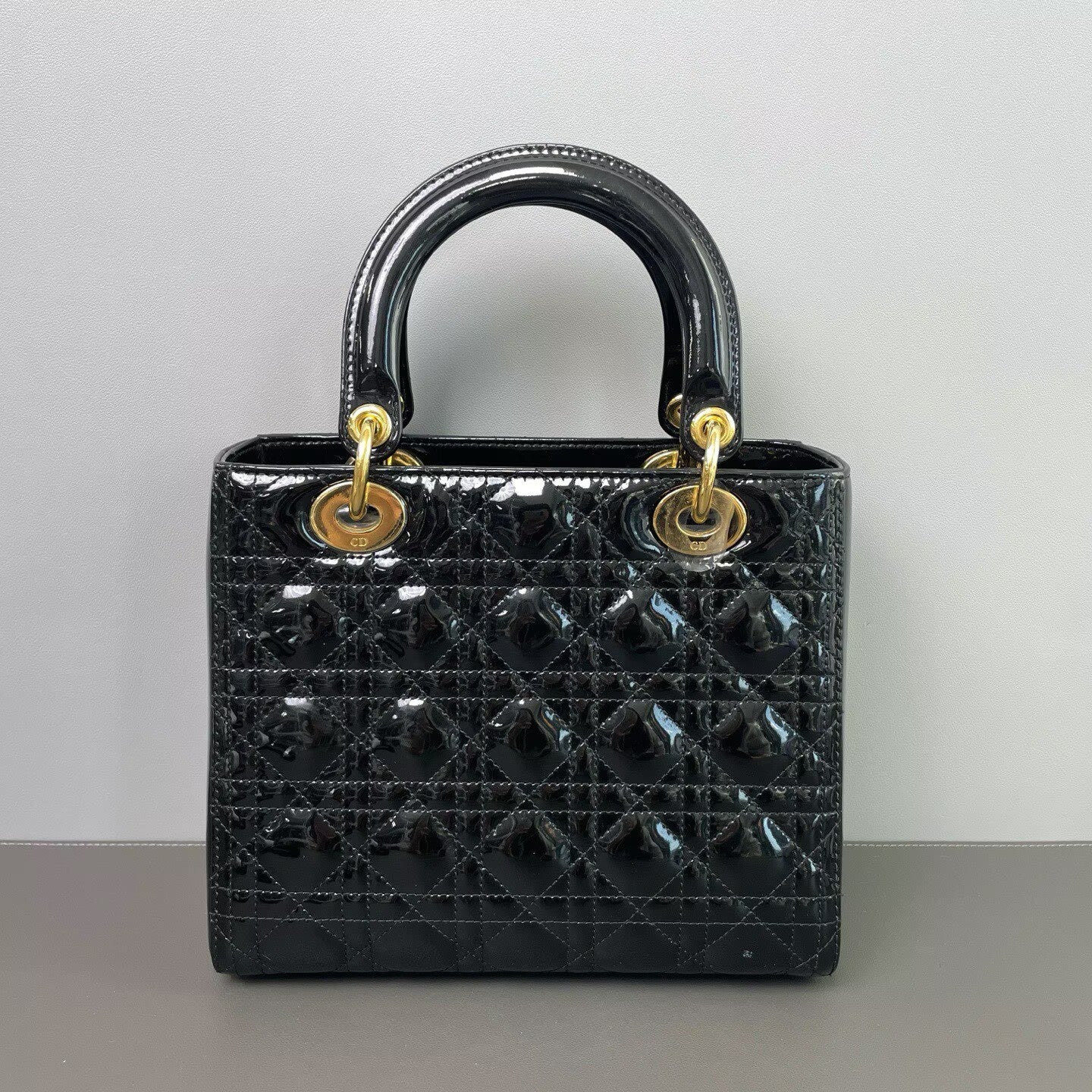 Dior - Lady Dior - Patent leather - Black - (medium)